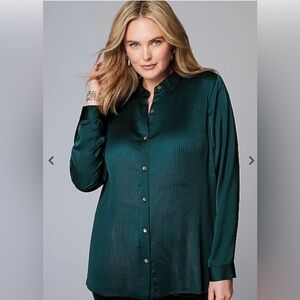 J Jill Pleated Satin Blouse XL NWT